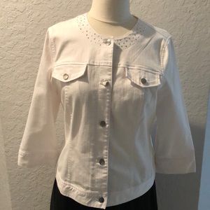 Hearts of Palm White Denim Jacket